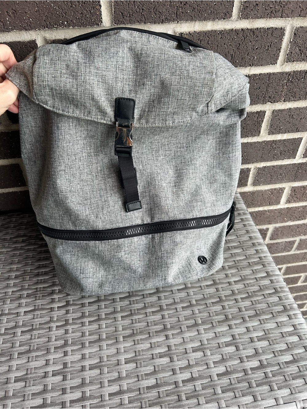 Lululemon Grey and Black Go Lightly Rucksack